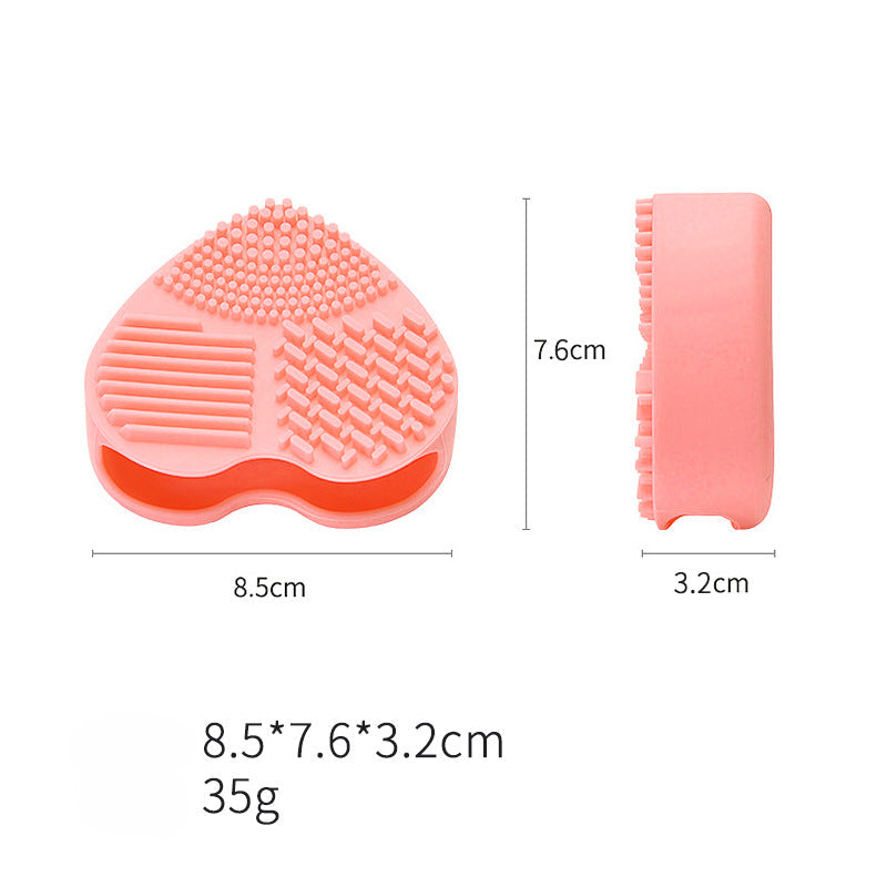 Heart-Shaped Makeup Brush Cleaning Box Multifunctional Makeup Brush Cleaning Tool Pad for Washing Brush Hollow Love Brush Box
