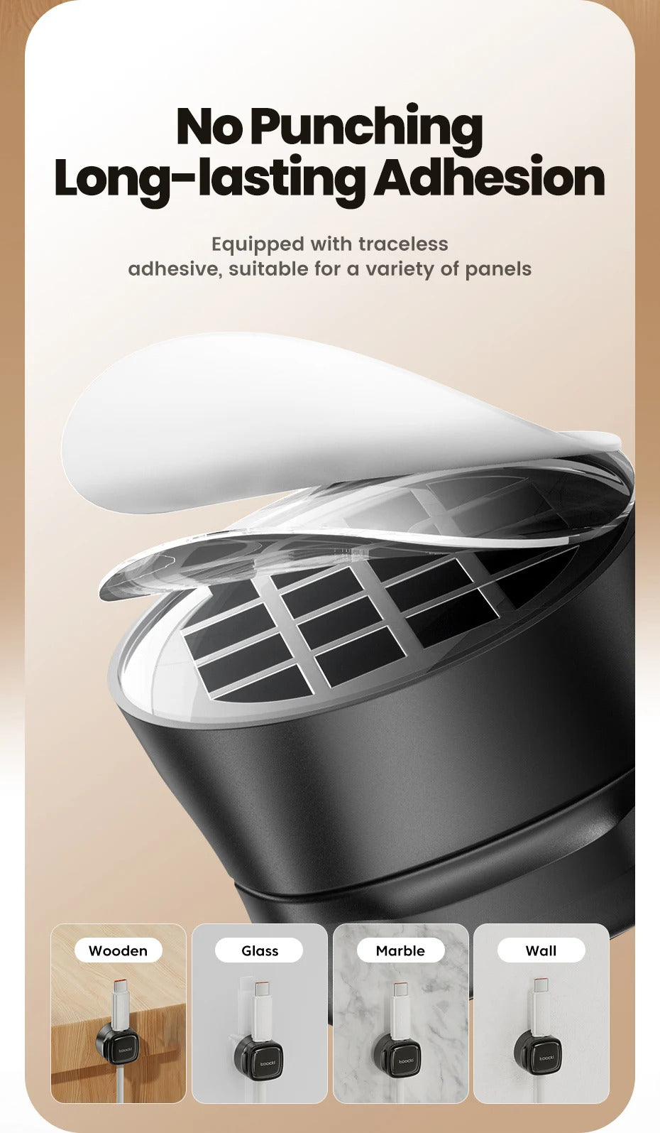 Toocki LX06 Magnetic Cable Clips Under Desk Cable Organizer Management Phone Cable Line Cleaning Magnetic WireKeeper Cord Holder