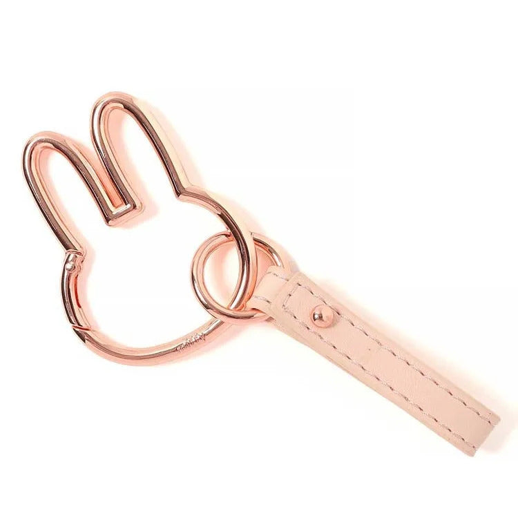 Kawaii Miffy Keychain Pendant Cartoon Cute Rabbit Spring Buckle Mobile Phone Car Key Pendant Couple Gift