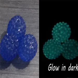 Newest  20mm 100pcs/bag Resin Rhinestone Glow In Dark Beads For Fashion Chunky Jewelry/Necklace