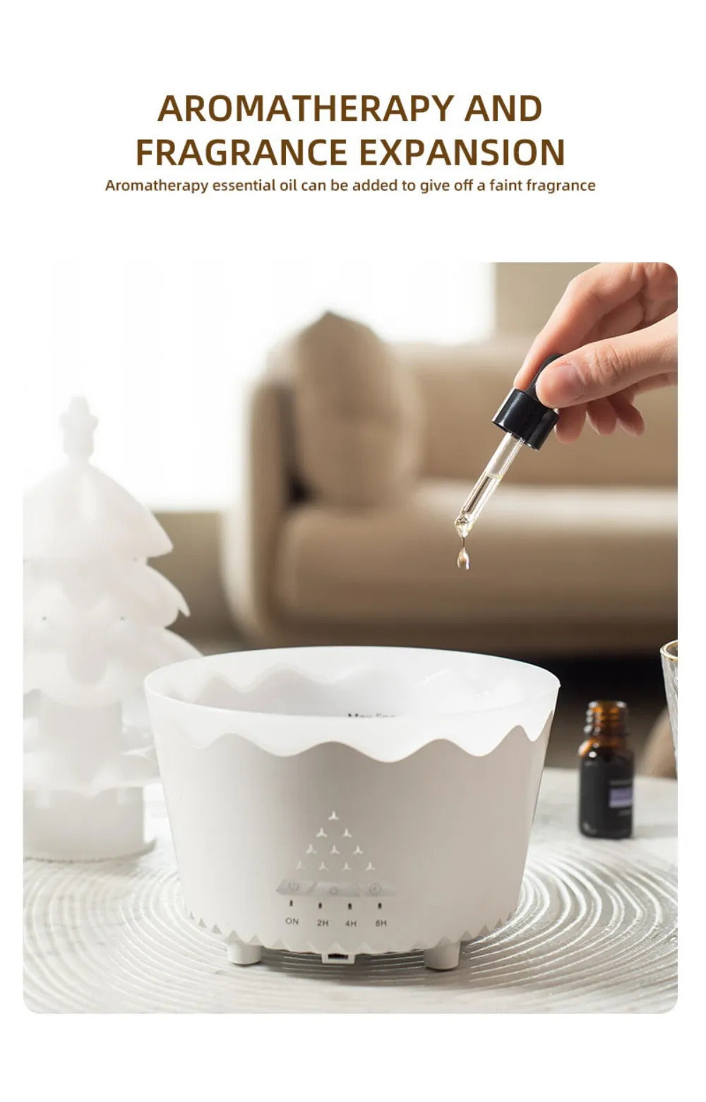 Essential Oil Aromatherapy Machine with RGB Night Lights 360ML High-capacity Quietly Ultrasonic Air Humidifiers for Home Decor