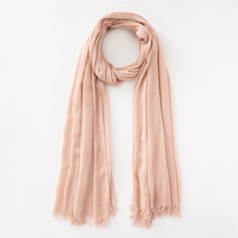 61 Colors Soft Cotton Viscose Scarf Rayon Material Muslim Hijab Mid Eastern Plain Solid Color Headscarf With Tassel
