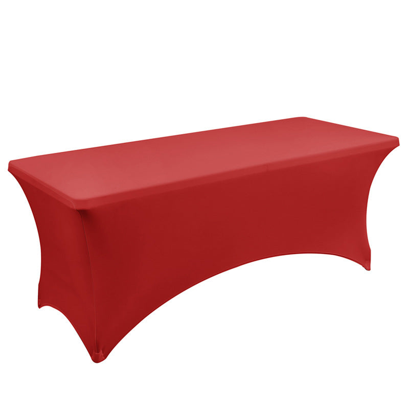 Elastic 6FT Rectangular Table Cover Full Coverage Tablecloth Outdoor Wedding Banquet Event Cocktail Fan-shaped Tablecloth Table Cover