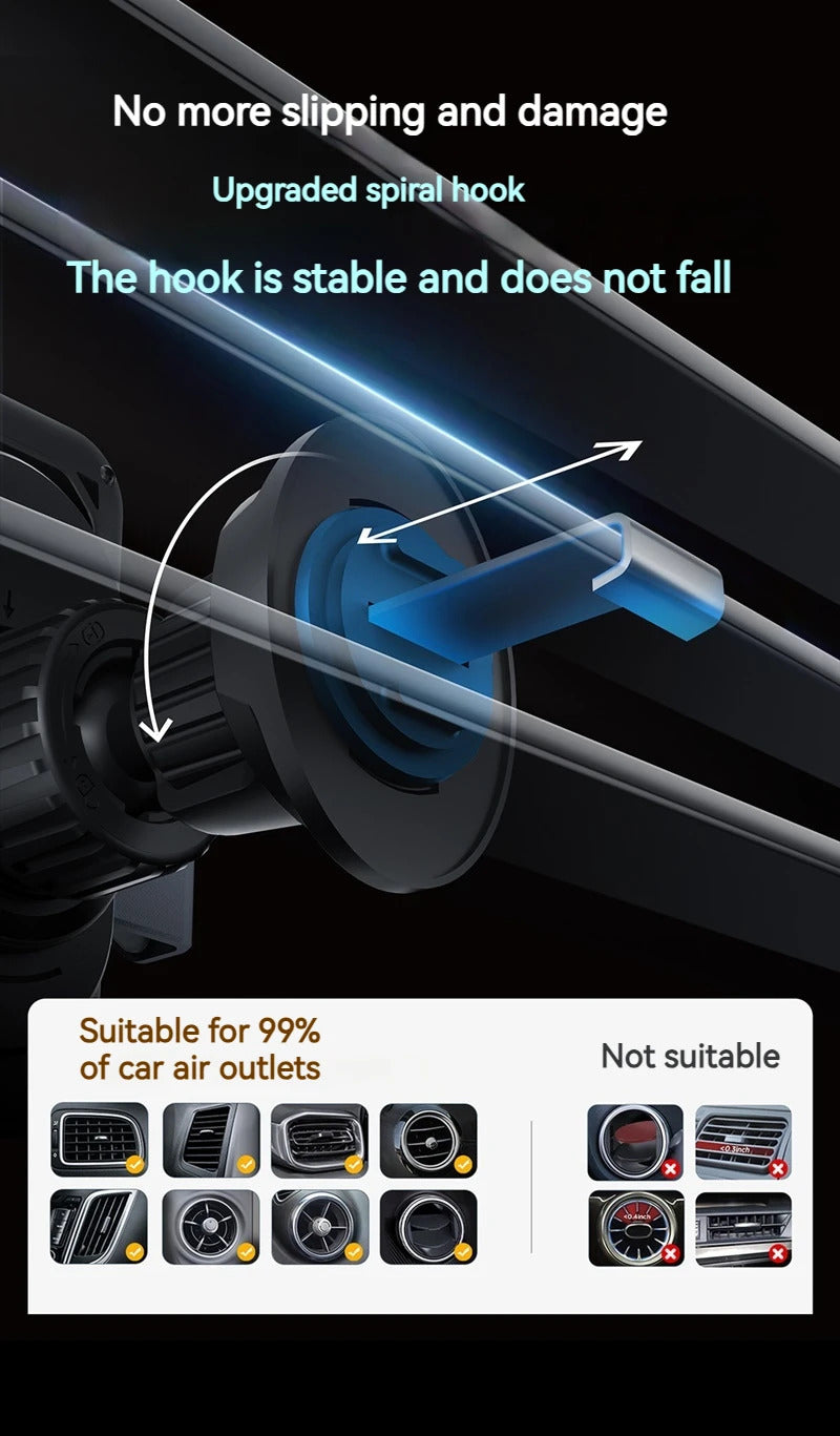 2025 New F18 Car Wireless Charger Holder Auto-Sensing Electric Telescopic 90° Rotation Ambient Light Universal for Cars/Phones