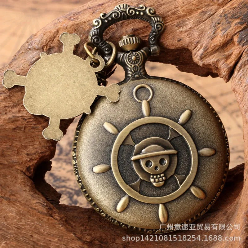 ONE PIECE Anime Cosplay Vintage Pocket Watch Fashion Men Women Necklace Chain Vintage FOB Steampunk Pocket Watches with Pendant