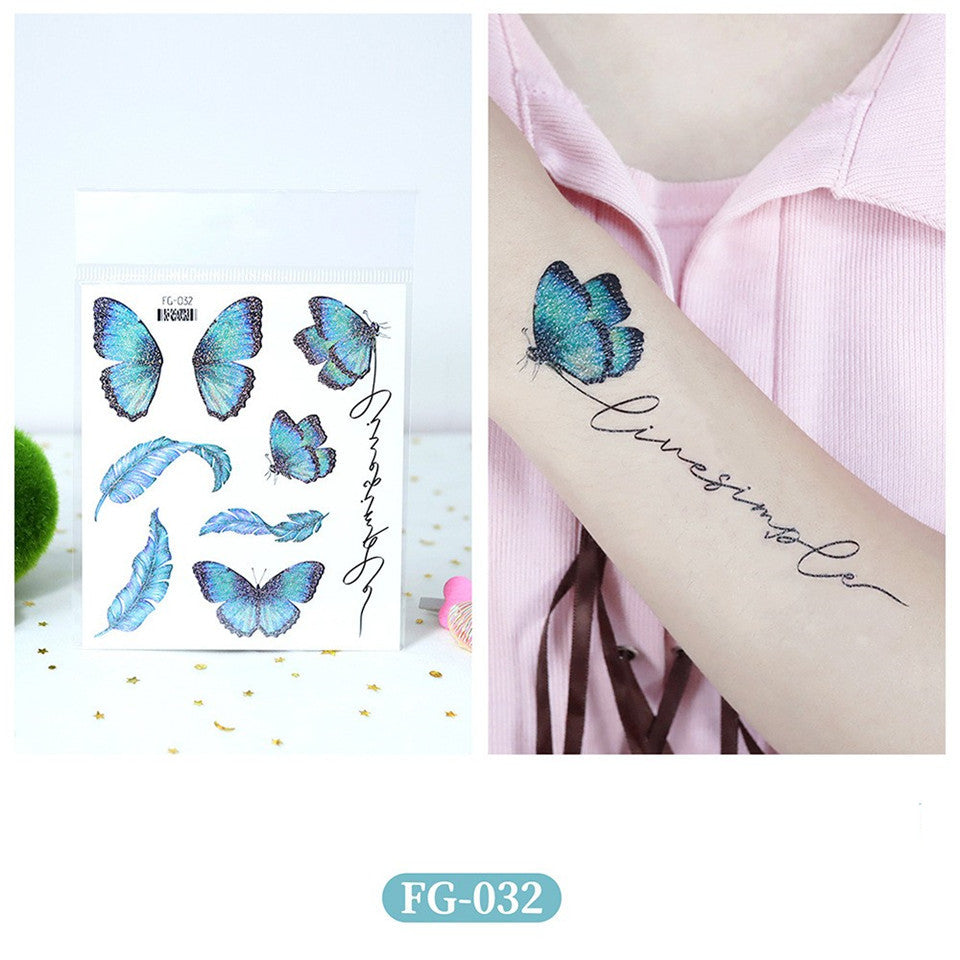 Glitter Gradient Butterfly Wing Tattoo Eye Corner Face Stickers Children's Eye Makeup DIY Stickers Fish Scale Performance Catwalk