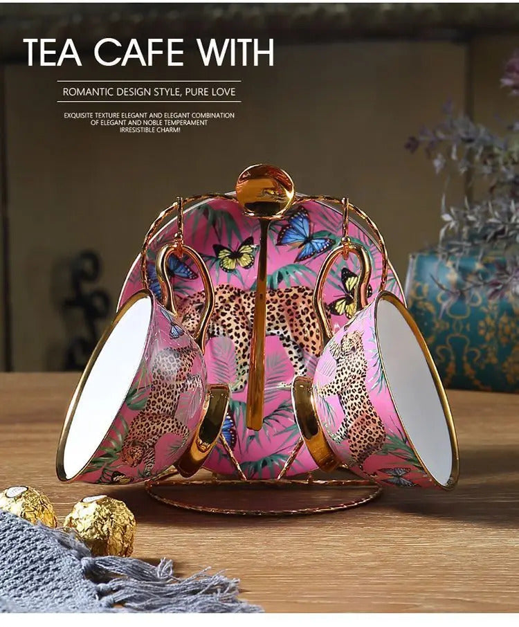 Leopard coffee cup/birthday gift/milk tea cup