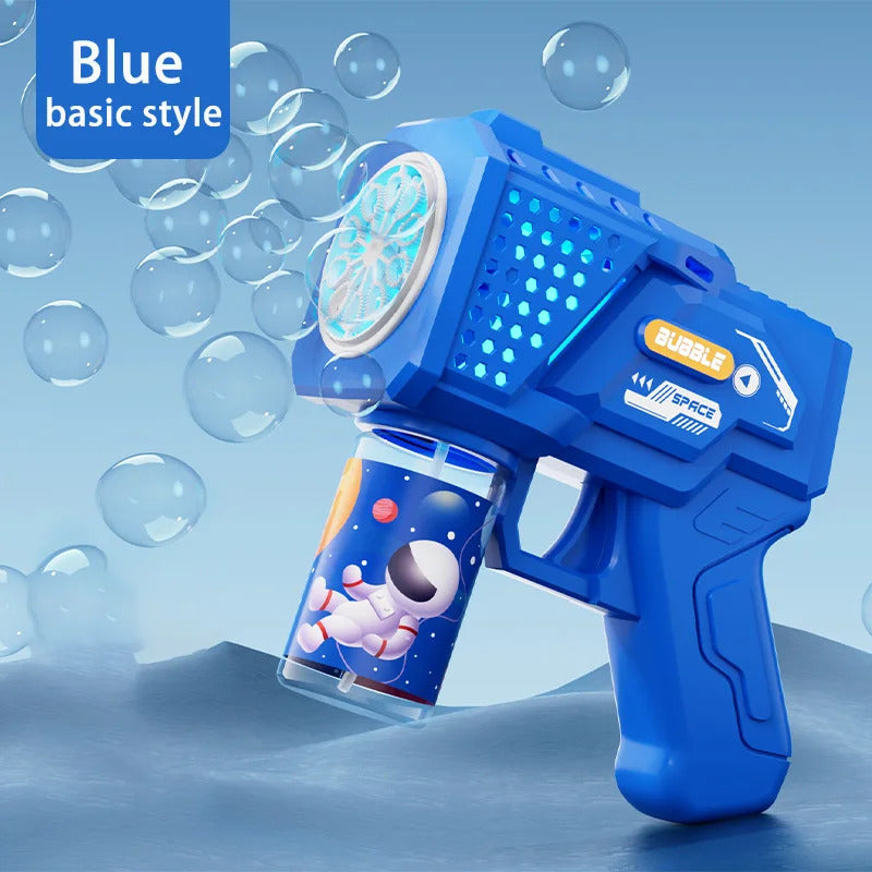 10 hole automatic bubble machine toy children's handheld space bubble gun electric light without battery bubble water