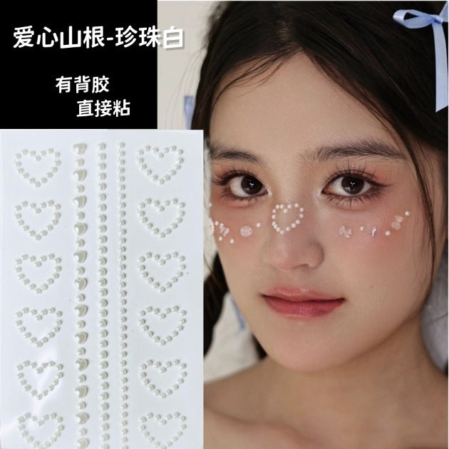 Glitter Gradient Butterfly Wing Tattoo Eye Corner Face Stickers Children's Eye Makeup DIY Stickers Fish Scale Performance Catwalk