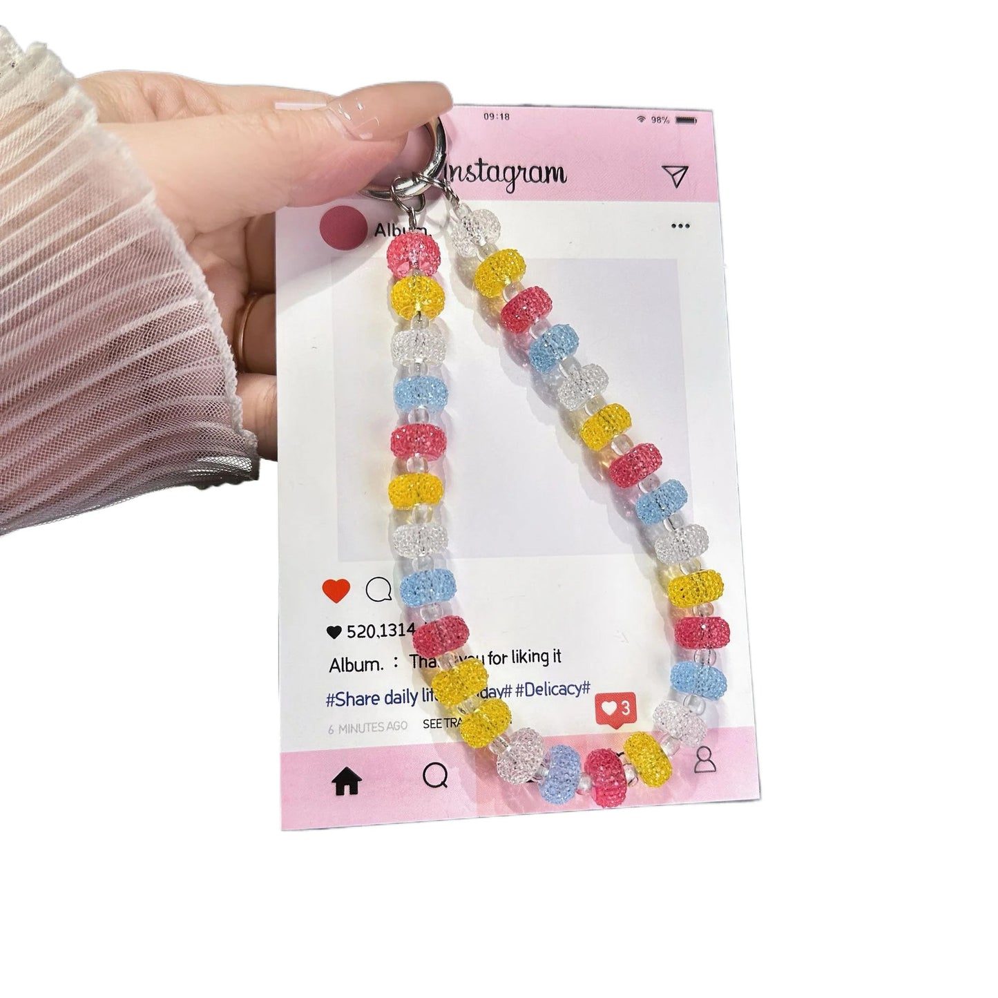 Orange Gummy For Mobile Phone Chain 2025 New Universal Girl Color Cute Key Chain Cure Lappet Gradient Color