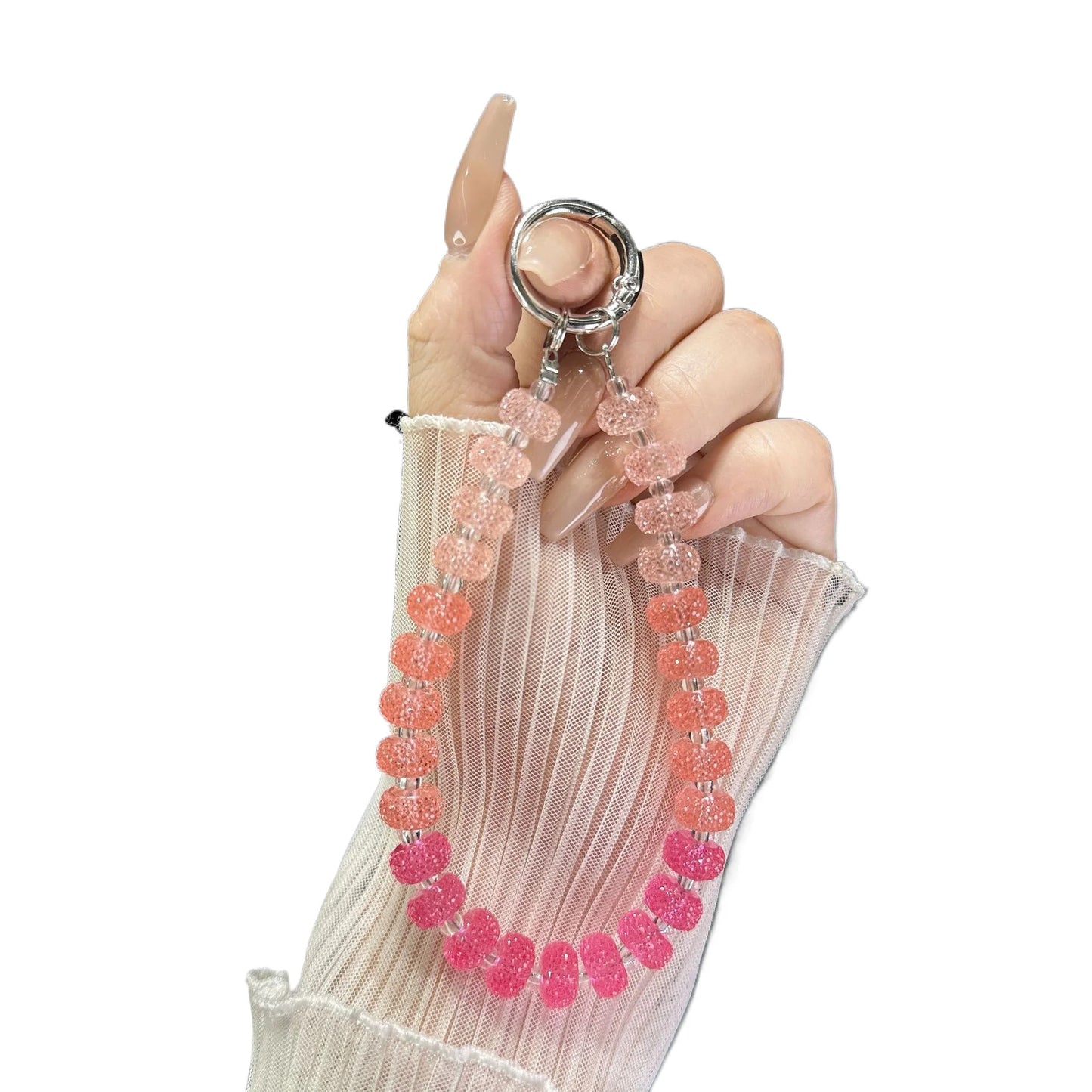 Orange Gummy For Mobile Phone Chain 2025 New Universal Girl Color Cute Key Chain Cure Lappet Gradient Color