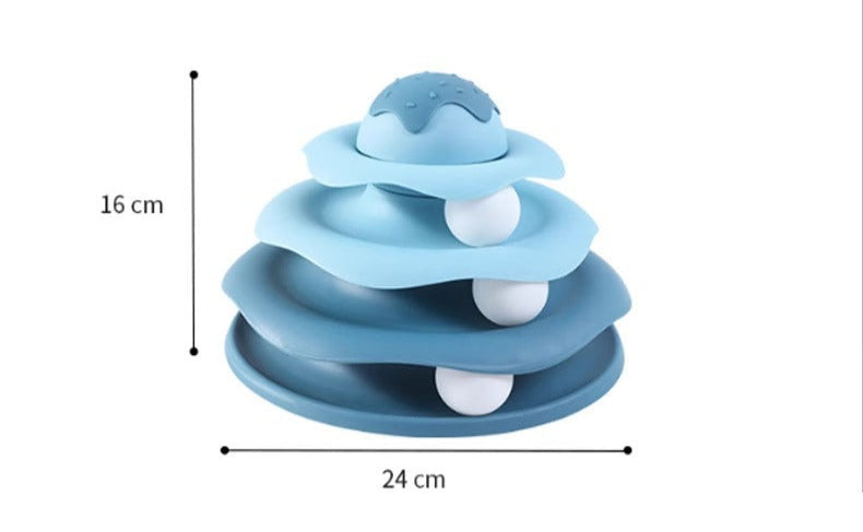 Cat Toy Teaser Wand Cat Turntable Self-Entertainment Ball Kitten Three-Layer Track Disc Kitten Pet Intelligence Artifact