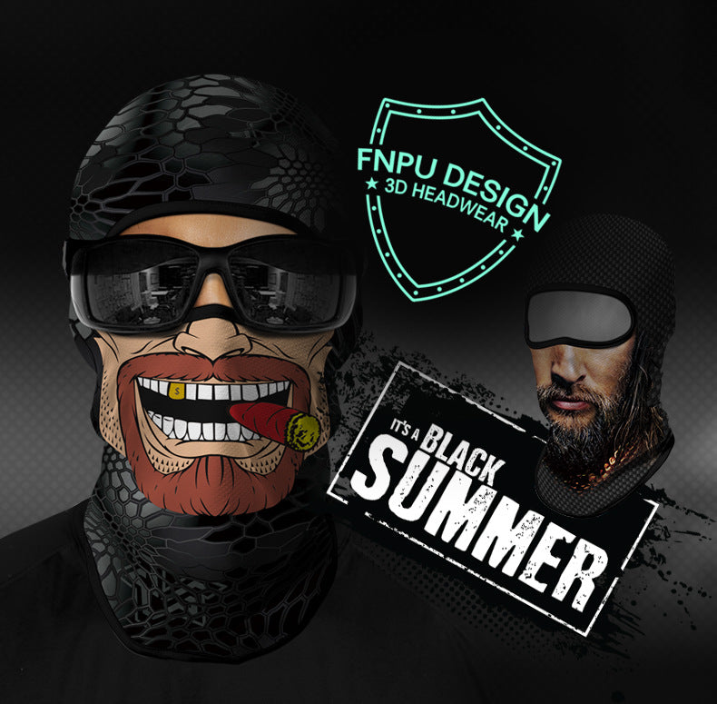 Summer Sun-Proof Headgear Men's and Women's Outdoor Motorcycle Riding Helmet Lining Headgear Fishing Funny Facekini Face Protection Face Mask