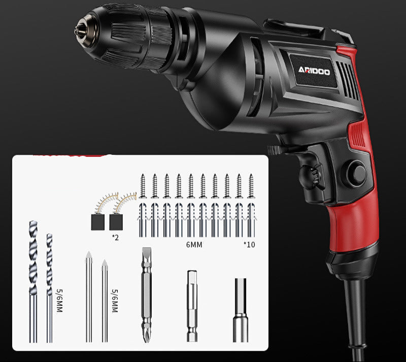 Electric Hand Drill 220V Impact Drill Household Punching Multifunctional Electric Switch Electric Screwdriver Tool Small Pistol Electric Drill