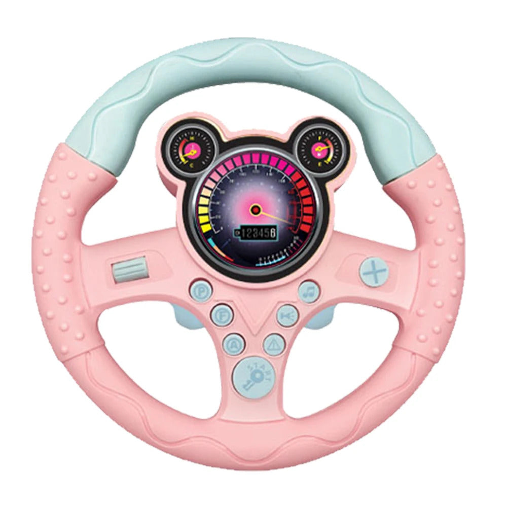 Electric Simulated Driving Steering Controller Portable Wheel Copilot Toy With Light And Sound Educational Sounding For Kid Gift