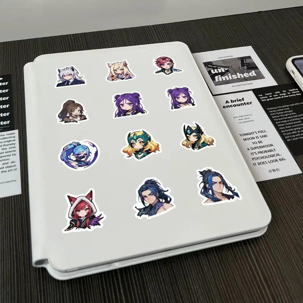 60 sheets LOL League of Legends Q-version characters sexy and cute Gwynn Wing En phone case, notebook ledger waterproof stickers