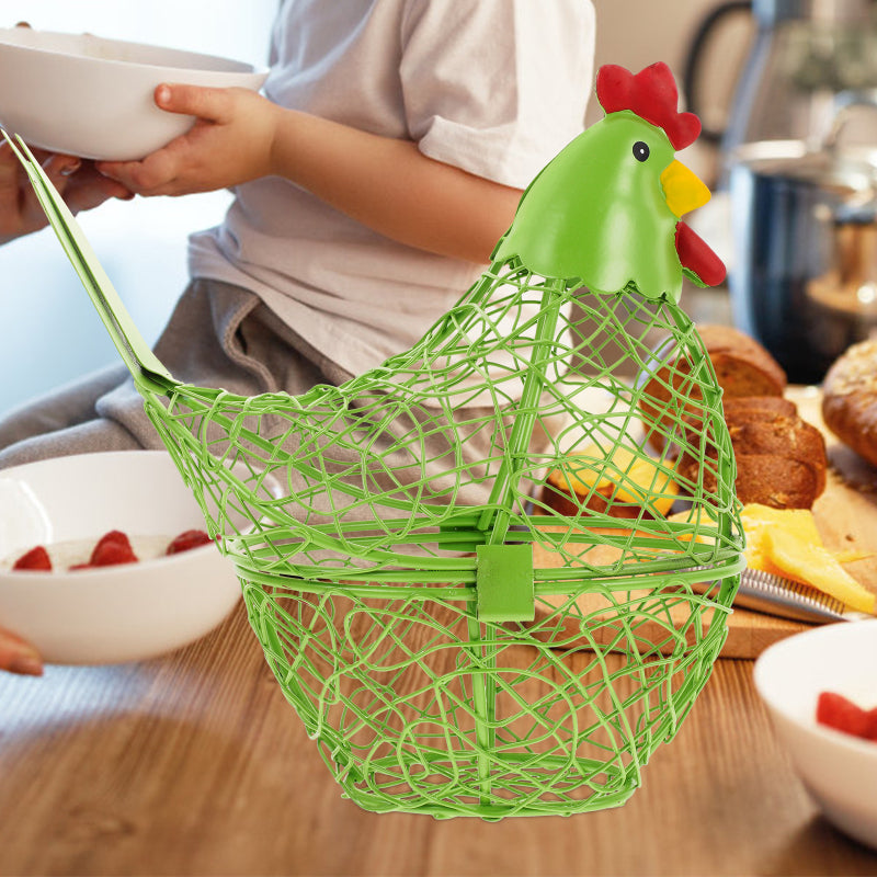Iron Hen Shaped Egg Basket Kitchen Supply Home Garden Storage Baskets Eggs Container Household Wire Mesh Fruit ganizer