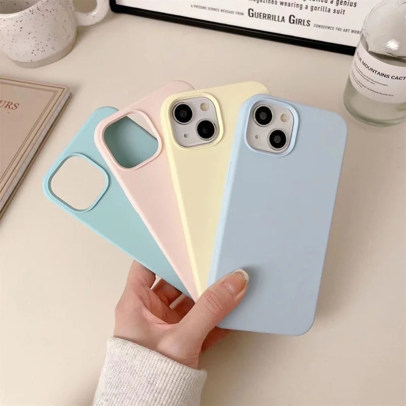 Luxury Original Liquid Silicone Case For iPhone 13 14 15 16 Pro Max phone Cases For iPhone 11 12 14 15 16 Plus Full Logo Cover
