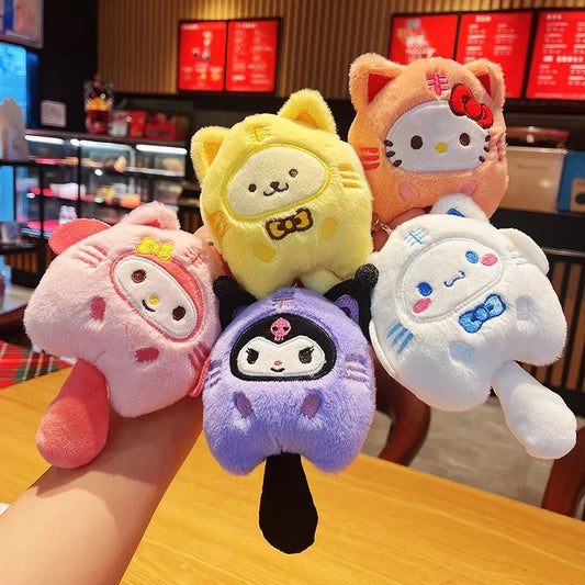 15cm/5.9in Kuromi Plush Keychains Melody Cinnamoroll Doll Cute Funny Hangings Ornament Toys Valentine Day Gift Girl Decoration
