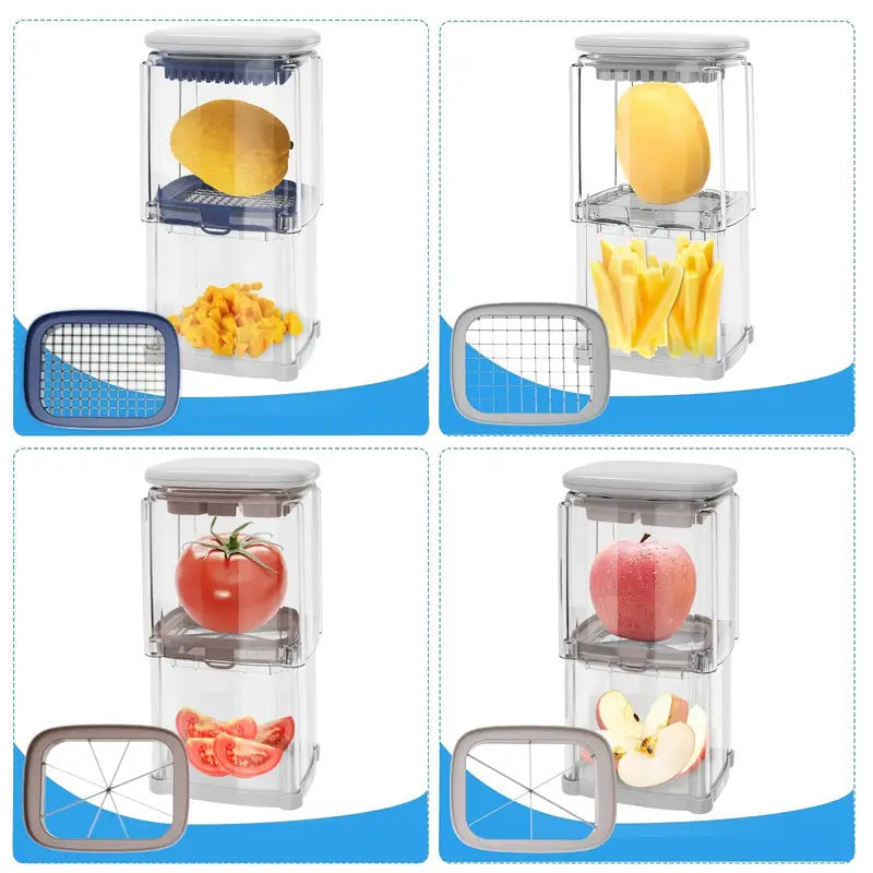 French Fry Cutter Radish Cucumber Dicer Household Multi-Functional Vegetable Cutter Tomato Apple Divider