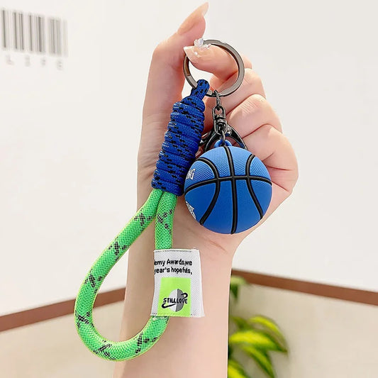 Simulation Sports Basketball Key Chain Three-dimensional Peripheral Sports Backpack  Pendant  Trinket