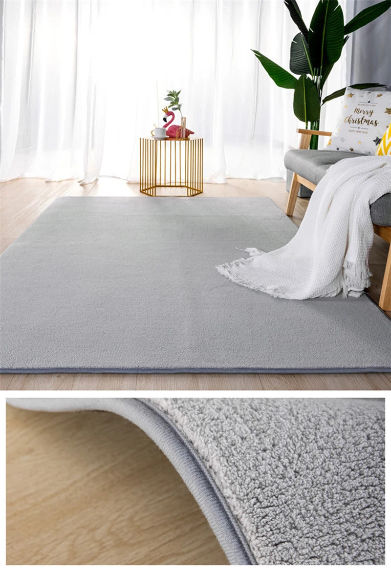 Grey Rugs Living Room Sofa Area Coral Velvet Carpet In The Bedroom Thicken Balcony Cushion Antiskid Kid Bedside Floor Home Decor