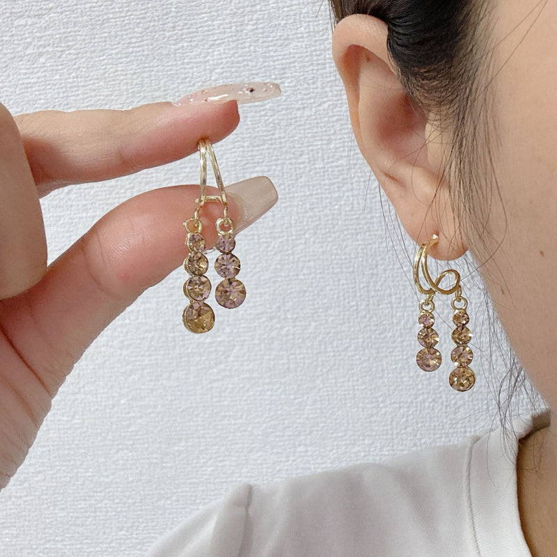 Niche Design Maillard Brown Simple Ear Clip Internet Hot New Popular Light Luxury High-End Fashion Earrings for Women