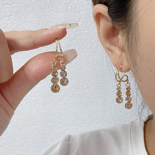 Niche Design Maillard Brown Simple Ear Clip Internet Hot New Popular Light Luxury High-End Fashion Earrings for Women