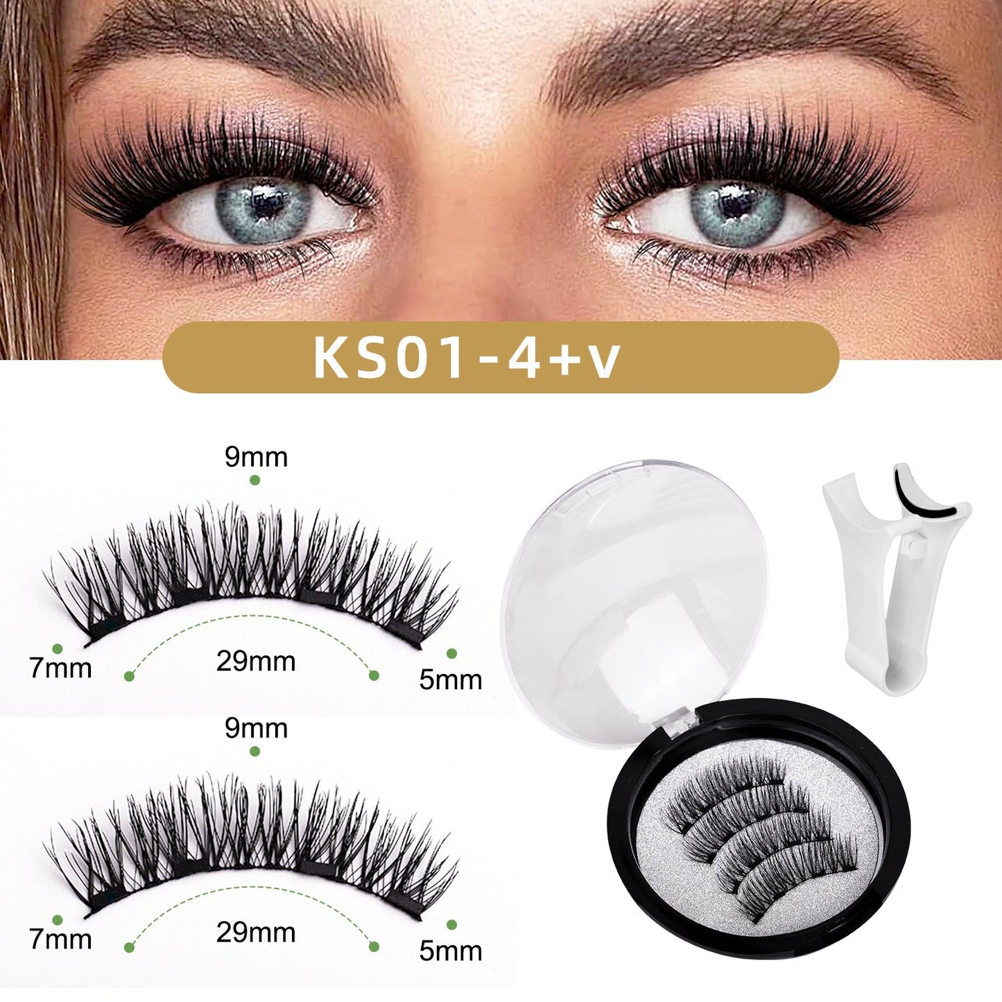 Foreign Trade Hot-Selling Magnetic False Eyelash Set 3D Magnetic Eyelashes No Glue No Removal Magnetic False Eyelashes Factory Direct