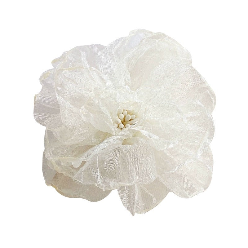 Holiday Organza Flower Barrettes Travel Travel Hair Accessories Atmosphere Clip Duckbill Clip Hairpin Side Clip Headdress