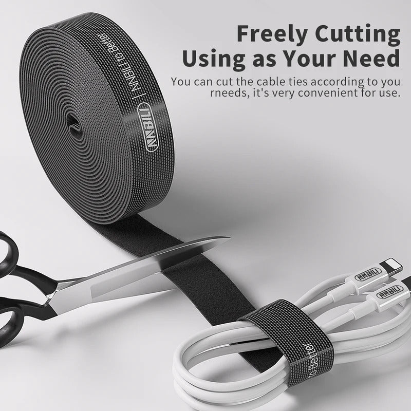 NNBILI Data Cable Management Strap Reusable Detachable Can Be Cut Freely Multifunctional Velcro Strap Fixed Storage Accessories