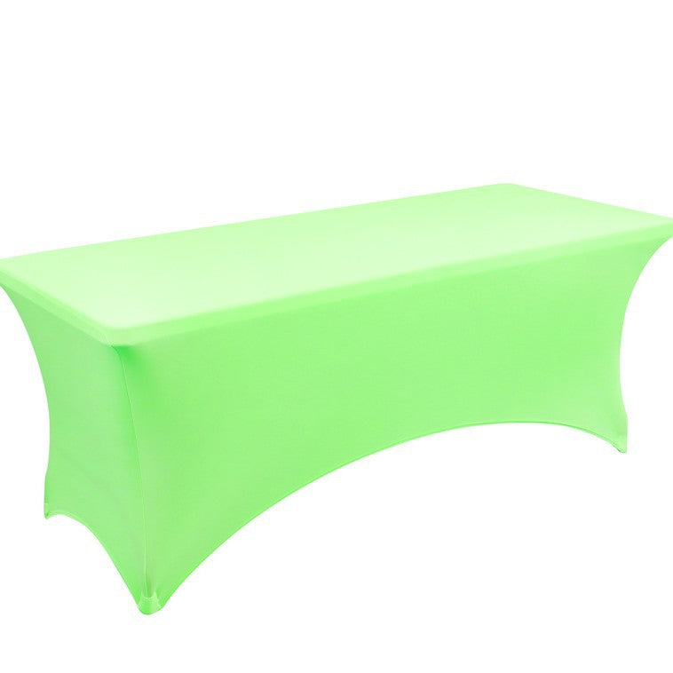 Elastic 6FT Rectangular Table Cover Full Coverage Tablecloth Outdoor Wedding Banquet Event Cocktail Fan-shaped Tablecloth Table Cover