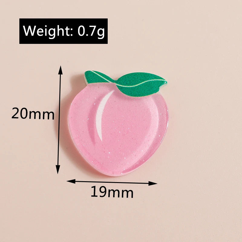 10pcs Mix Cute Mini Fruit Charms Pear Cherry Pineapple Peach Avocado Flat Back Resin Cabochons Scrapbook DIY Jewelry Accessories
