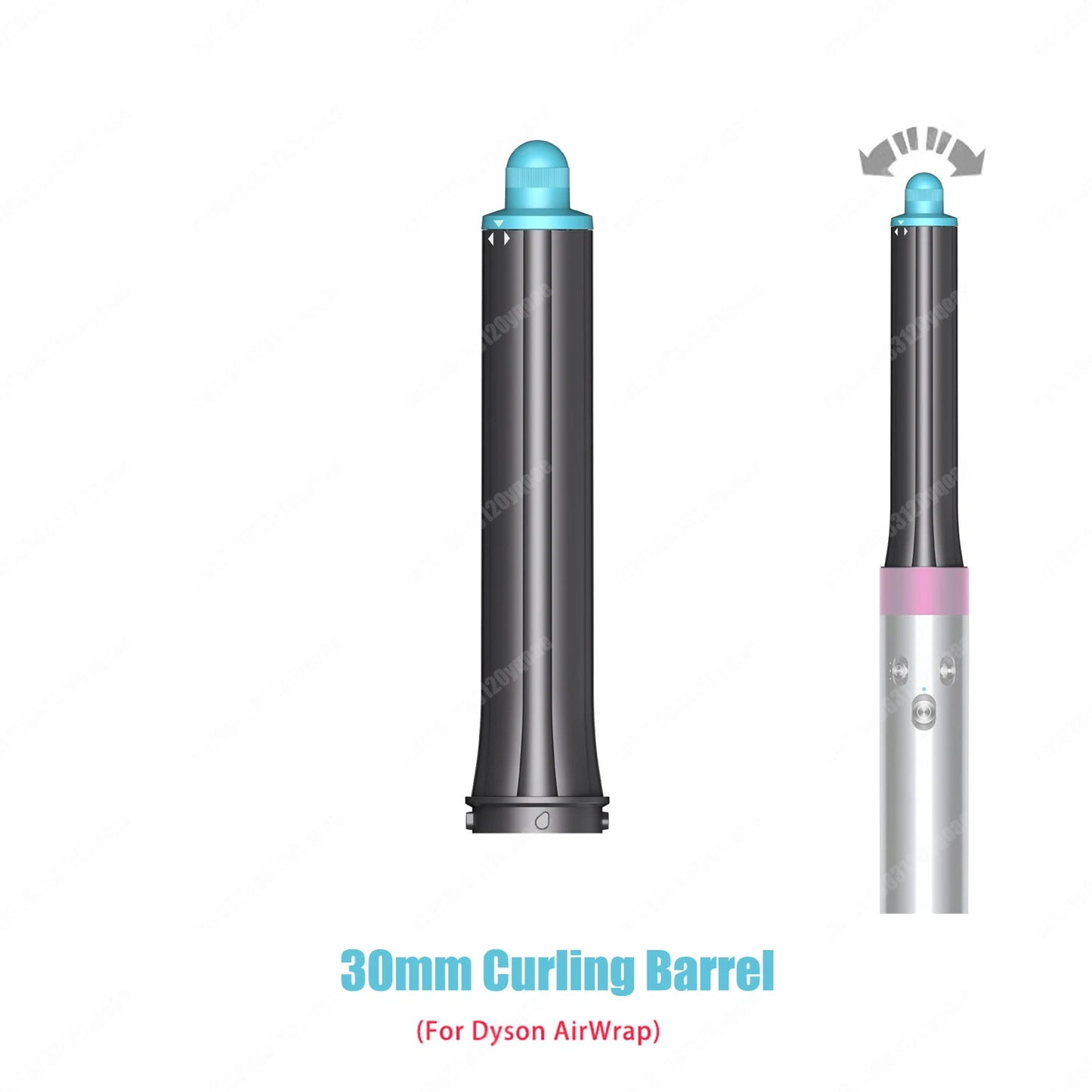 Cyan Hair Dryer Curling Attachment 30/40mm Auto Curling Nozzle For Dyson Supersonic&HS01/05 Airwrap Large Firm Smoothing Brush