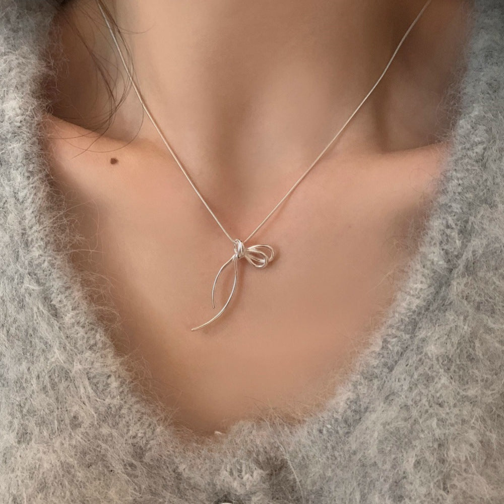 Li Luo New S925Sterling Silver Pearl Necklace Accessory for Women, Non-Fading, High-End Feel, Versatile Spring/Summer Clavicle Chain Wholesale