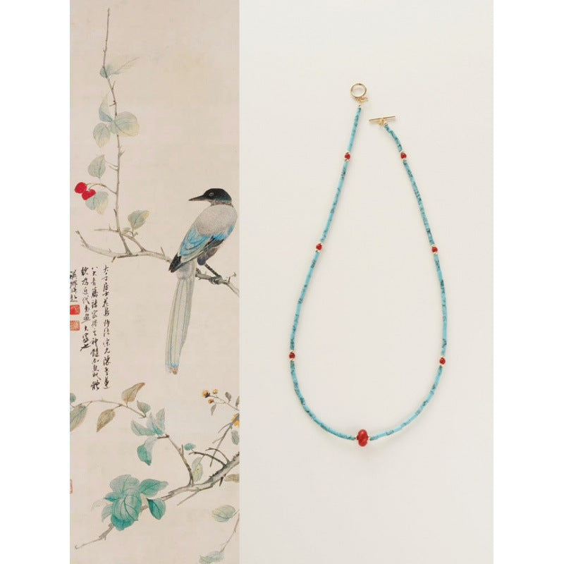 Turquoise Baroque Freshwater Pearl Bracelet Stacked Elegant Women's Bracelet