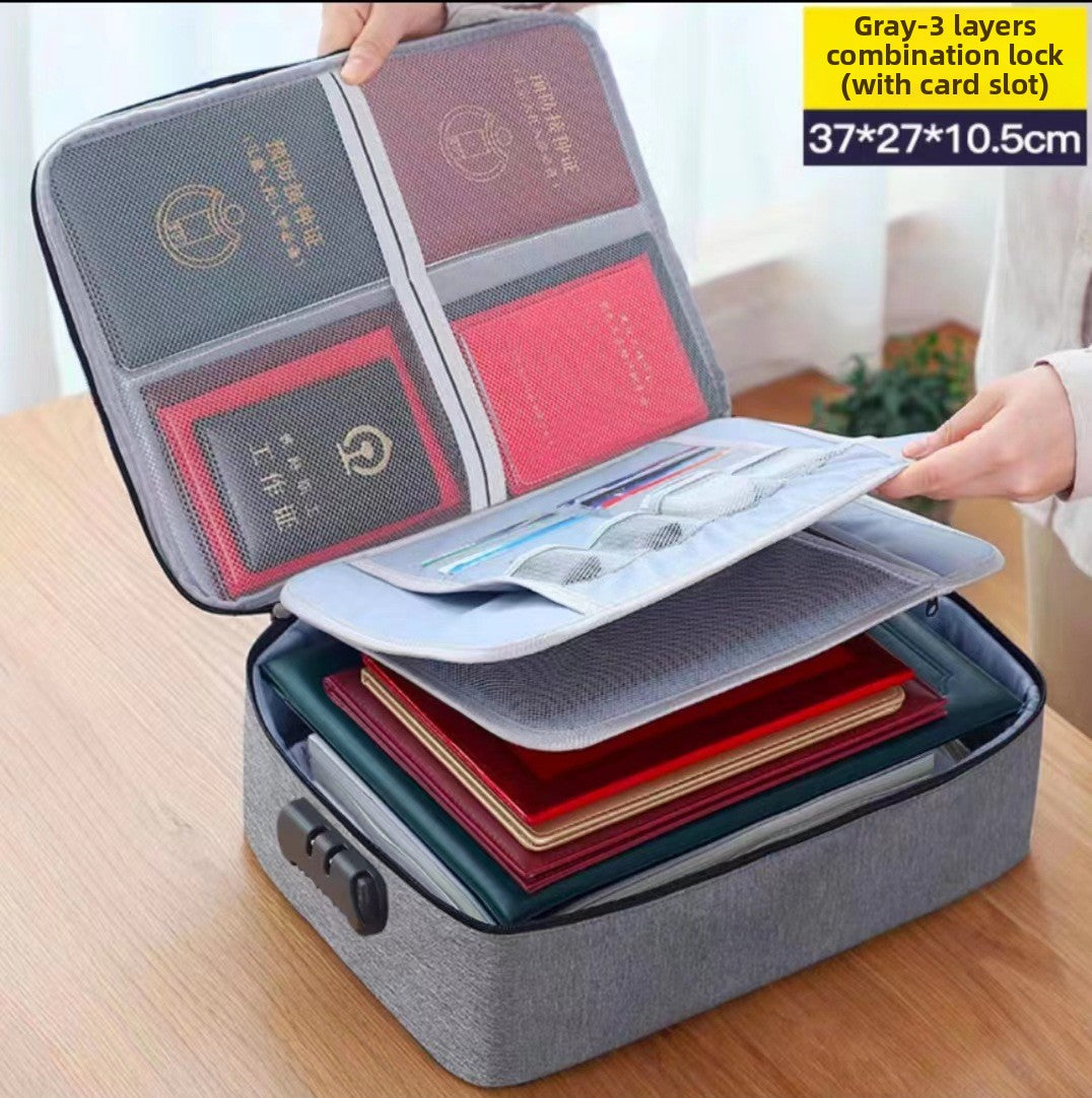 Home Id Storage Bag Large Capacity Household Certificate Passport Card Pack Waterproof Folder File Organizer Storage Bags