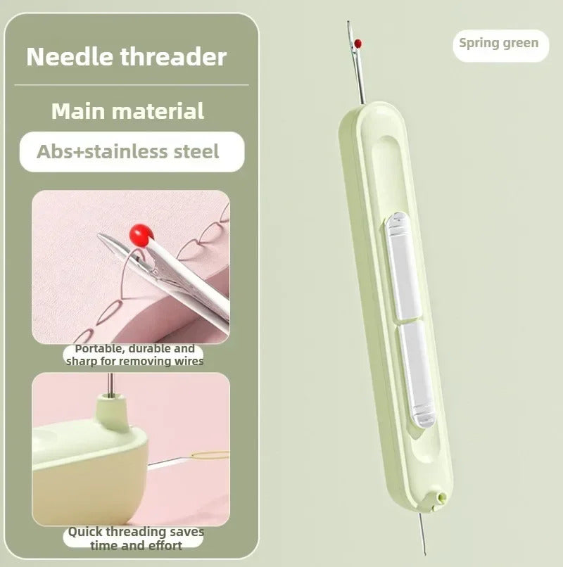 2 In 1 Needle Threader and Seam Ripper Tool Multifunctional Sewing Thread Remover Cross Stitch Crafting Accessories Easy Use