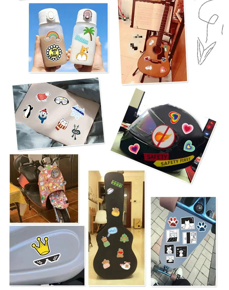 52Pcs/set Ninja Turtles TMNT Anime Stickers Kawaii Cartoon Cute Aesthetic Decal Decoration Laptop Motorcycle Luggage Car Sticker