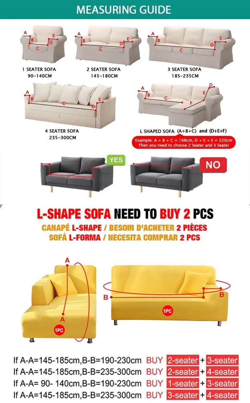 Velvet Sofa Cover Thick Elastic 1/2/3/4 Seater Sofa Cover for Living Room Velvet Plush L Shaped Corner Sofa Cover Couch Cover