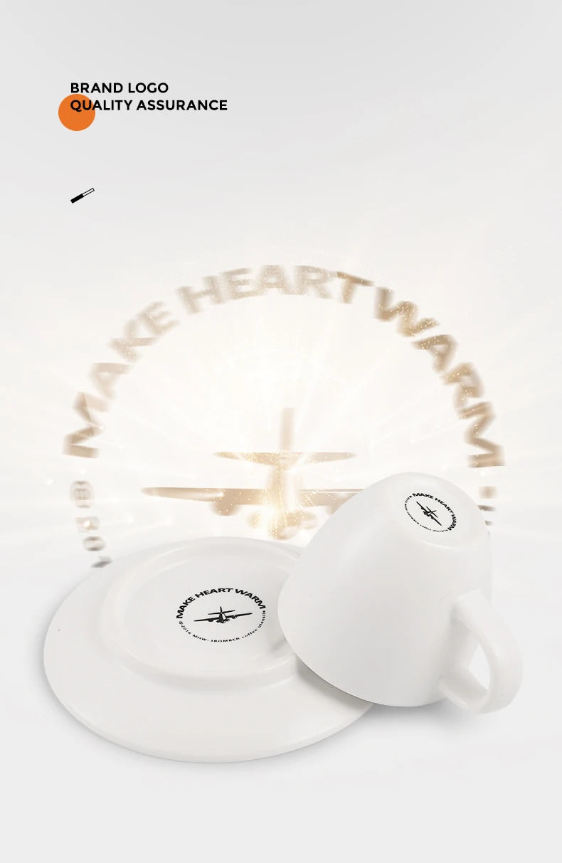 MHW-3BOMBER Espresso Cup with Saucer Set Latte Art Mugs Coffee Mug 80ml Ceramic Espresso Shot Cup Barista Accessories