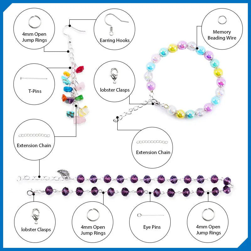 Jewelry Findings Set Jewelry Making Kit Jewelry Findings Starter Kit with Repair Tools for Jewelry Beading Making Supplies DIY