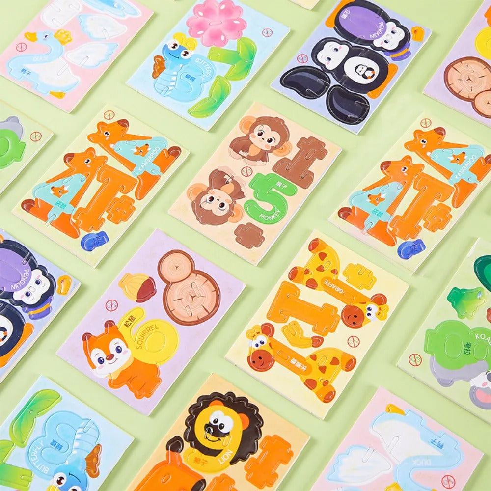 30pcs New Paper Jigsaw Puzzles 3D Early Education Puzzle Model Handmade Children's Toys Assembly Model Kids