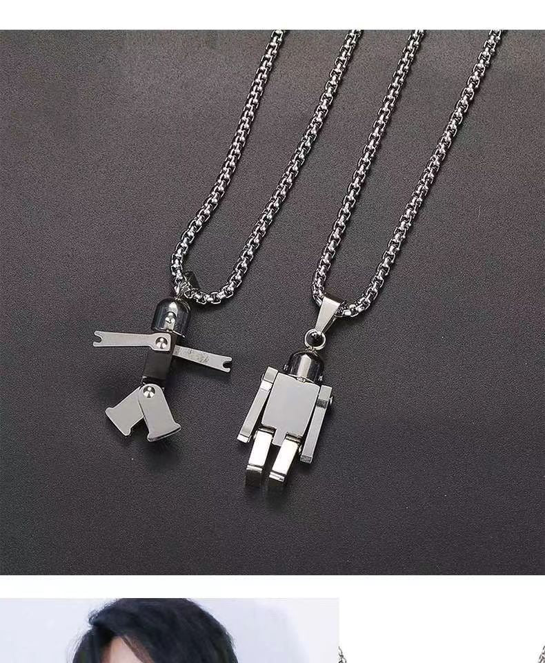 Trendy Fashion Children's Necklace for Girls, Personalized Couple Pendant for Boys, Hip-Hop Versatile Street Dance Show Accessories Wholesale