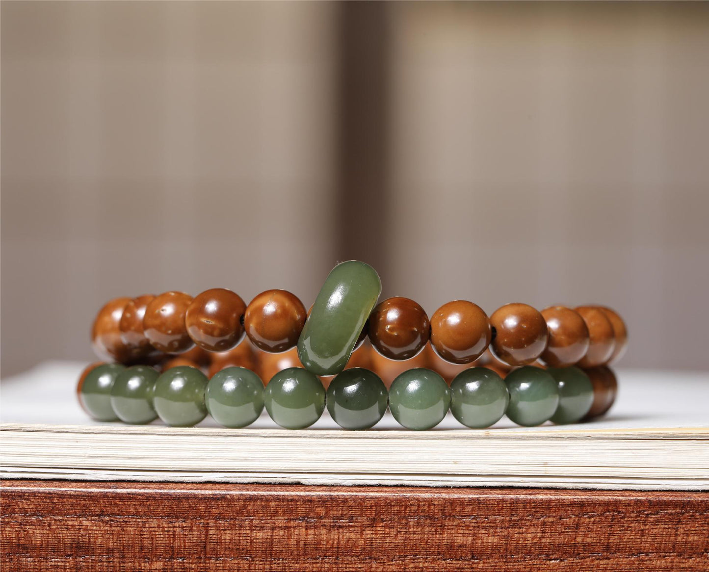 Natural Premium Cook Bodhi Temperament Bracelet Hetian Jade Running Ring Double Circle Artistic Handheld National Style Couple Bracelet