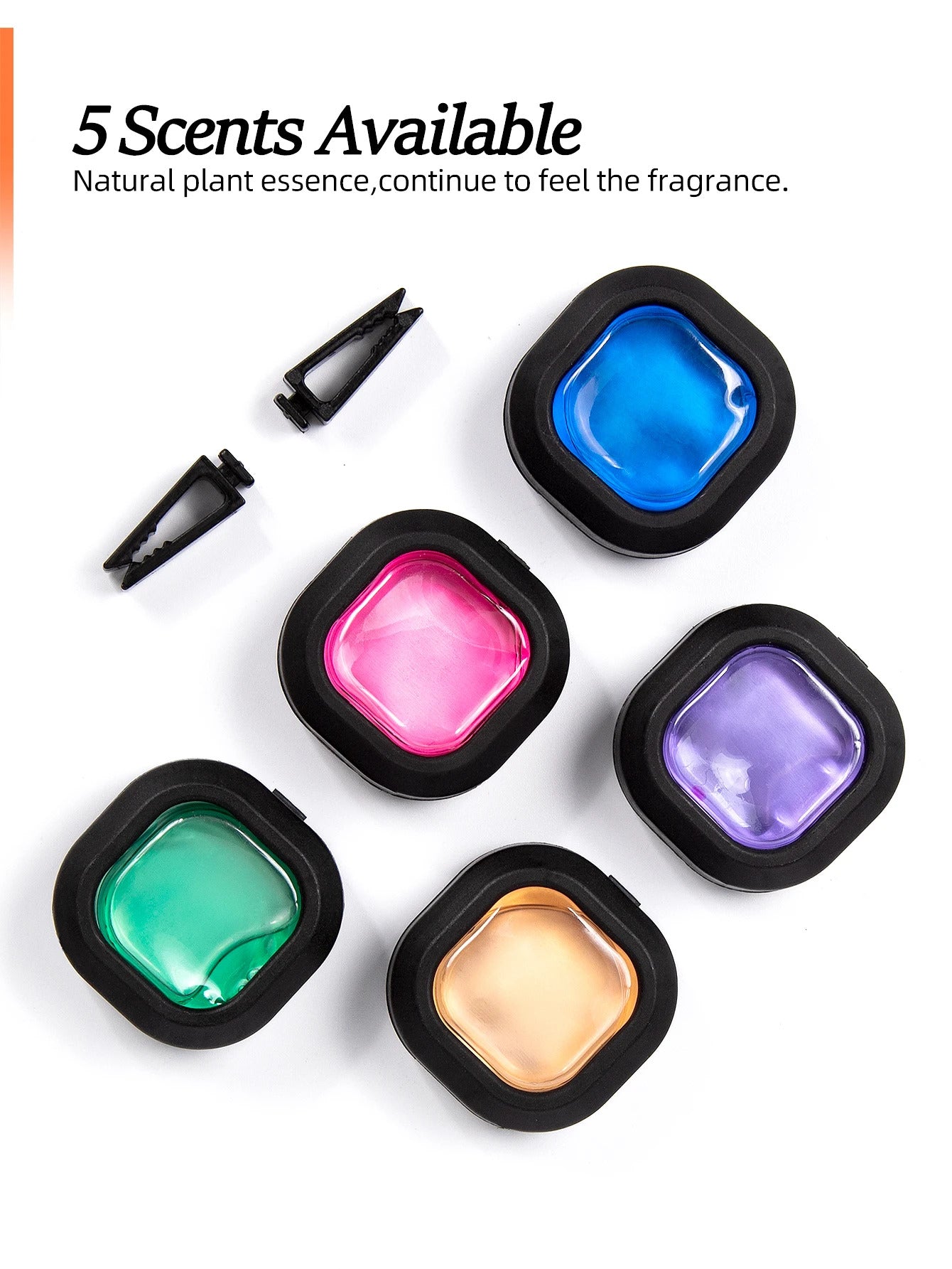 Long-Lasting Car Air Freshener Vent Clip Essential Oil Scented Odor Eliminator 0.14oz Alcohol-Free Fragrance for Fresh Car Smell