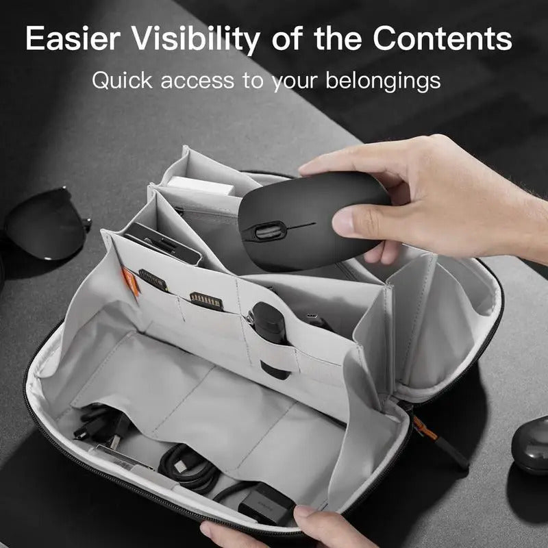 Cable Organiser Bag 180 Opening 2024 New Cable Organiser Electronics Bag Portable Battery Storage Case Cable Storage Box For