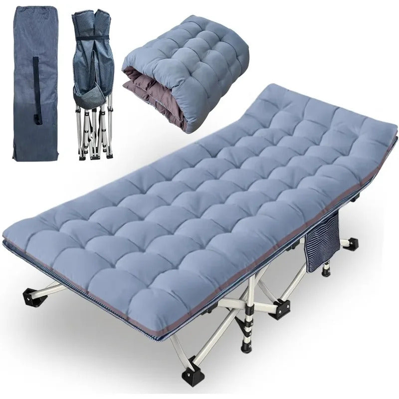 Comfortable Mattress for Adults Extra Wide Cots for Sleeping Folding Cot Camping Bed Heavy Duty with Carry Bag for Home Office