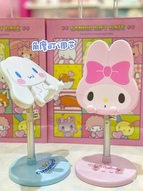 Sanrio My Melody Kuromi Cinnamoroll Phone Stand Adjustable Lazy Telescopic Support Stand Cute Anime Peripheral Gifts