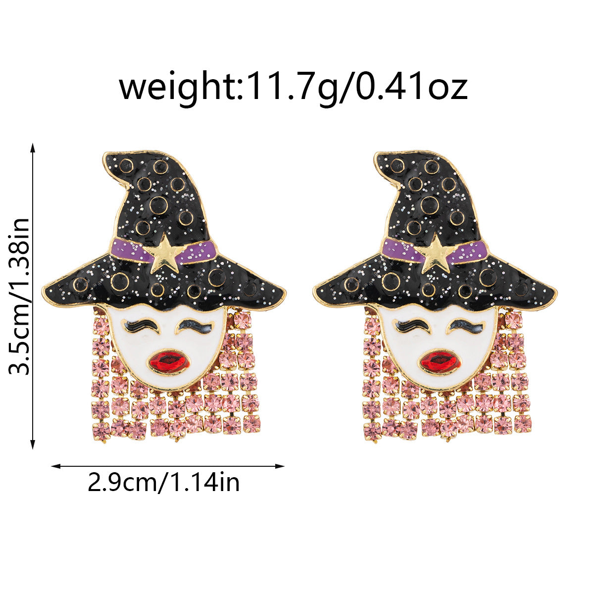 Halloween Quirky Accessories Crystal Inlaid Skull Earrings Oil Drop Witch Earrings Pumpkin Head Bat Earrings